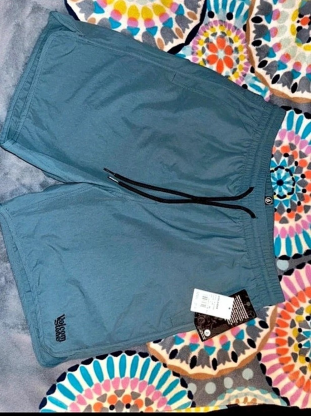 Volcom New Aged Stone EW Short Men's Swim Trunks in Blue Size Small NWT
